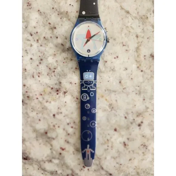 Vintage Swatch Loomi watch "Bleep" GN904. Rare working Loomi backlight. New - Picture 6 of 13